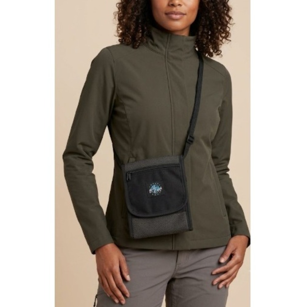 Eagle Creek Black Zippered Flap Closure Crossbody Travel Organizer Bag
